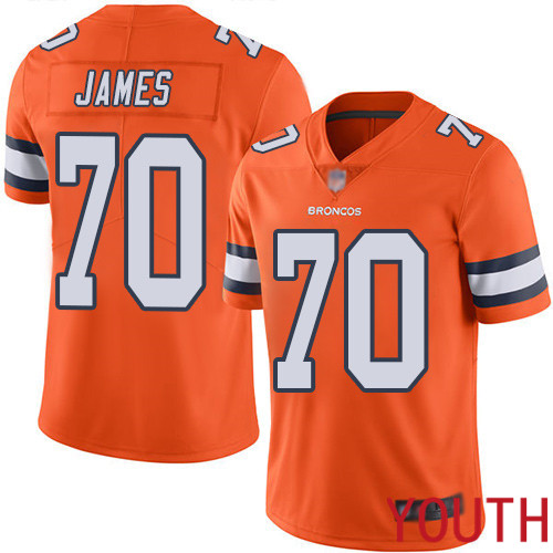 Youth Denver Broncos 70 Ja Wuan James Limited Orange Rush Vapor Untouchable Football NFL Jersey
